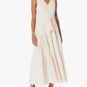 Calvin Klein White dress embroidery tiered maxi dress 16